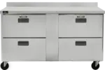Traulsen CLUC-60R-DW-WT 60.25'' 4 Drawer Worktop Refrigerator with Front Breathing Compressor - 16.94 cu. ft.