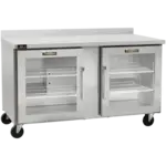 Traulsen CLUC-60R-GD-WTRR 60.25'' 2 Door Worktop Refrigerator with Front Breathing Compressor - 16.94 cu. ft.