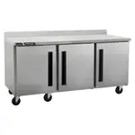 Traulsen CLUC-72F-SD-WTLRR 72.25'' 3 Door Worktop Freezer with Side / Rear Breathing Compressor - 18.80 cu. ft.