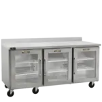 Traulsen CLUC-72R-GD-WTLRR 72.25'' 3 Door Worktop Refrigerator with Front Breathing Compressor - 18.80 cu. ft.