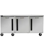 Traulsen CLUC-72R-SD-LLL 72.25'' 3 Section Undercounter Refrigerator with 3 Left Hinged Solid Doors and Side / Rear Breathing Compressor