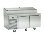 Traulsen TS072HT 72'' 2 Door Counter Height Refrigerated Pizza Prep Table