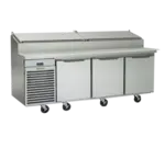 Traulsen TS090HT 90'' 3 Door Counter Height Refrigerated Pizza Prep Table