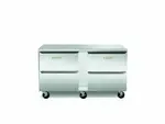 Traulsen UHT60-DD 60'' 2 Section Undercounter Refrigerator with 4 Drawers and Front Breathing Compressor