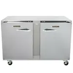 Traulsen ULT48-LL 48'' 2 Section Undercounter Freezer with 2 Left Hinged Solid Doors and Front Breathing Compressor