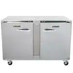 Traulsen ULT48LL-0300 48'' 2 Section Undercounter Freezer with 2 Left Hinged Solid Doors and Front Breathing Compressor