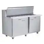 Traulsen UPT6012LR-0300 60'' 2 Door Counter Height Refrigerated Sandwich / Salad Prep Table with Standard Top