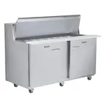 Traulsen UPT6024-LR 60'' 2 Door Counter Height Refrigerated Sandwich / Salad Prep Table with Mega Top