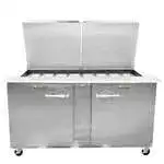 Traulsen UST6024LR-0300 60'' 2 Door ADA Height Refrigerated Sandwich / Salad Prep Table with Standard Top