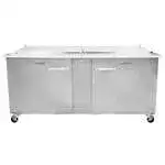 Traulsen UST7212LR-0300 72'' 2 Door ADA Height Refrigerated Sandwich / Salad Prep Table with Standard Top