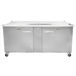 Traulsen UST7230-RR-SB 72'' 2 Door Counter Height Refrigerated Sandwich / Salad Prep Table with Mega Top