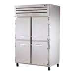 True STA2F-4HS 52.63'' 56.0 cu. ft. Top Mounted 2 Section Solid Half Door Stainless Steel and Aluminum Reach-In Freezer