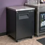 True TBB-1-HC Black 1 Solid Door Refrigerated Back Bar Storage Cabinet