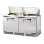 True TFP-64-24M 64.13'' 2 Door Counter Height Mega Top Refrigerated Sandwich / Salad Prep Table