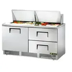 True TFP-64-24M-D-2 64.13'' 1 Door 2 Drawer Counter Height Mega Top Refrigerated Sandwich / Salad Prep Table