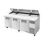 True TPP-AT-93-HC 93.5'' 3 Door Counter Height Refrigerated Pizza Prep Table
