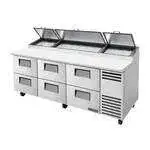True TPP-AT-93D-6-HC 93.5'' 6 Drawer Counter Height Refrigerated Pizza Prep Table