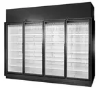 True TRM4L-NY-BLK-WHT-1BLKRRRR-4 127.50'' Section Glass Door Merchandiser Freezer