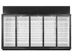 True TRM5L-NY-BLK-WHT-1BLKLLLLL-4 158.63'' Section Glass Door Merchandiser Freezer