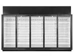 True TRM5M-NN-BLK-WHT-1BLKLLLLL-4 158.88'' Section Refrigerated Glass Door Merchandiser