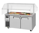 Turbo Air JBT-60-N 59'' 2 Door ADA Height Refrigerated Sandwich / Salad Prep Table with Standard Top