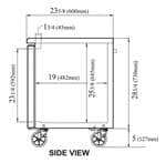 Turbo Air JUF-48S-N 47.25'' 2 Section Undercounter Freezer with 2 Left/Right Hinged Solid Doors and Front Breathing Compressor