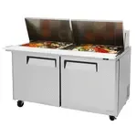 Turbo Air MST-60-24-N 60.25'' 2 Door Counter Height Mega Top Refrigerated Sandwich / Salad Prep Table
