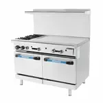 Turbo Air TARG-2B36G Restaurant Gas Range, 48" W with 2 (2) Standard Ovens (1) 36" Griddle Right and Thermostatic Controls, - 193,000 BTU