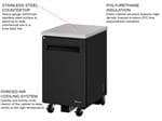 Turbo Air TBB-1SB-N6 Black 1 Solid Door Refrigerated Back Bar Storage Cabinet, 115 Volts