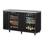 Turbo Air TBB-24-60SG-N Black 2 Glass Door Refrigerated Back Bar Storage Cabinet, 115 Volts