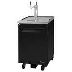 Turbo Air TBD-1SB-N6 2 Taps 1/2 Barrel Draft Beer Cooler - Black, 1 Keg Capacity, 115 Volts