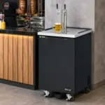 Turbo Air TBD-1SBD-N6 1 Tap 1/2 Barrel Draft Beer Cooler - Black, 1 Keg Capacity