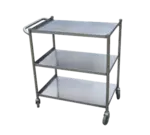 Turbo Air TBUS-1828 Open Base Stainless Steel 3 Shelf Utility Cart, with 4" casters - 18" x 28"