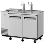 Turbo Air TCB-2SD-N6 4 Taps 1/2 Barrel Draft Beer Cooler - Stainless Steel, 2 Kegs Capacity, 115 Volts