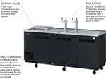 Turbo Air TCB-4SB-N 4 Taps 1/2 Barrel Draft Beer Cooler - Black, 4 Kegs Capacity, 115 Volts