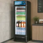 Turbo Air TGM-15SD-N6 26.38'' Black 1 Section Swing Refrigerated Glass Door Merchandiser