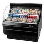 Turbo Air TOM-40SB-N 39'' Black Horizontal Air Curtain Open Display Merchandiser with 3 Shelves