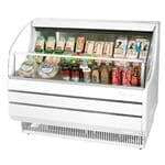 Turbo Air TOM-40SW-N 39'' White Horizontal Air Curtain Open Display Merchandiser with 3 Shelves