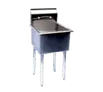 Turbo Air TSA-1MOP Commercial Sink, (1) One Compartment, 18 Gauge Stainless Steel Construction with Galvanized Steel Legs and without Drainboard - 21" W