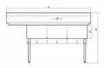 Turbo Air TSB-3-L2 Commercial Sink, (3) Three Compartment, 16 Gauge Stainless Steel Construction with Galvanized Steel Legs and With Left-hand Drainboard - 99" W