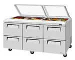 Turbo Air
TST-72SD-D6-N-GL
 72.62'' 
 


Refrigerated Sandwich / Salad Prep Table
with