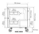 Turbo Air TUF-48SD-D4-N 48.25'' 2 Section Undercounter Freezer with Solid 4 Drawers and Side / Rear Breathing Compressor