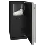 U-Line Commercial UHNP315-SS01A 14.94" Nugget Ice Maker with Bin, Nugget-Style - /24 Hr Ice Production, Air-Cooled,