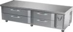 Victory Refrigeration CBF84HC 84" 4 Drawer Freezer Base, Stainless & Galvanized Steel Exterior, Aluminum Interior with Marine Edge Top - 115 Volts