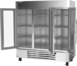 Victory Refrigeration LSR72HC-1 75.06'' Silver 3 Section Swing Refrigerated Glass Door Merchandiser