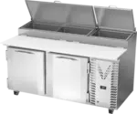 Victory Refrigeration VPP67HC 67.00'' 2 Door Counter Height Refrigerated Pizza Prep Table