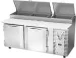 Victory Refrigeration VPP72HC 72.13'' 2 Door Refrigerated Pizza Prep Table