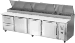 Victory Refrigeration VPPD119HC-2 119.00'' 3 Door 2 Drawer Counter Height Refrigerated Pizza Prep Table