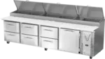 Victory Refrigeration VPPD119HC-6 119.00'' 1 Door 6 Drawer Counter Height Refrigerated Pizza Prep Table