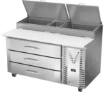 Victory Refrigeration VPPD60HC-3 60.13'' 3 Drawer Refrigerated Pizza Prep Table